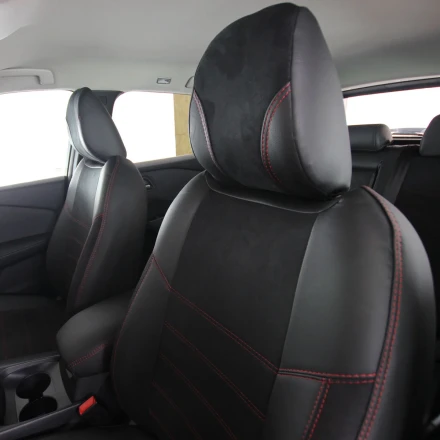 Чехлы на Nissan Qashqai III J12 (Ниссан Кашкай 3) из экокожи и антары ELA2020 (P)