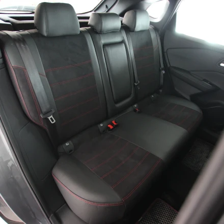 Чехлы на Nissan Qashqai III J12 (Ниссан Кашкай 3) из экокожи и антары ELA2020 (P)