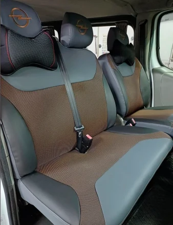 Чехлы на Opel Vivaro 1+2 (Опель Виваро) из экокожи и ткани