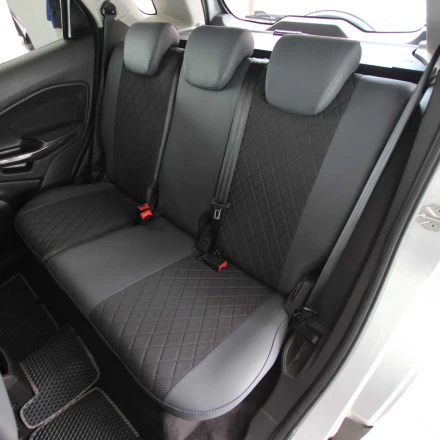 Чехлы на Ford EcoSport I (Форд Экоспорт) из экокожи и ткани ECl