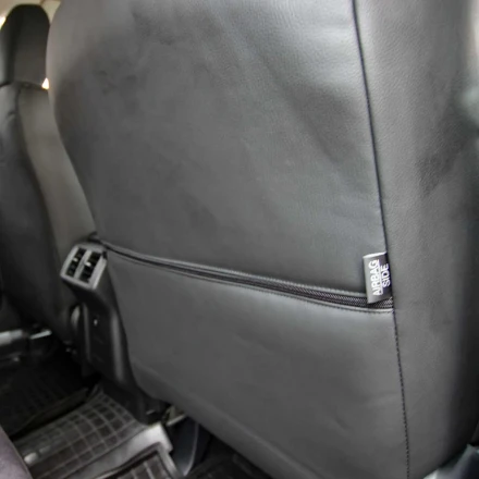 Чехлы на Mitsubishi Outlander III из экокожи и антары Antara