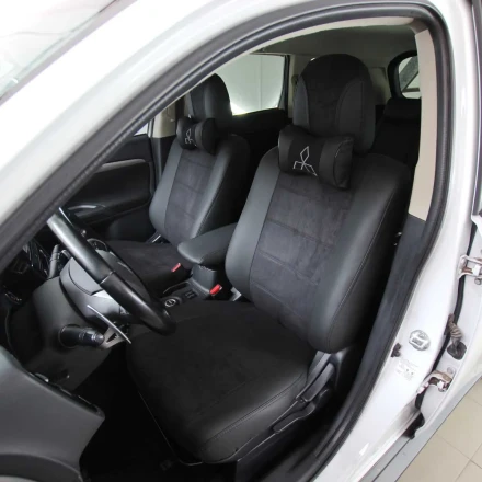 Чехлы на Mitsubishi Outlander III из экокожи и антары Antara