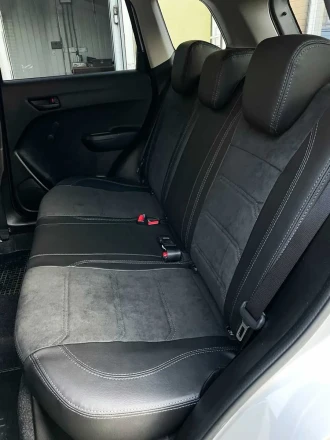 Чехлы на Suzuki S-Cross (Сузуки С-Кросс) из экокожи и польской алькантары Sport 3