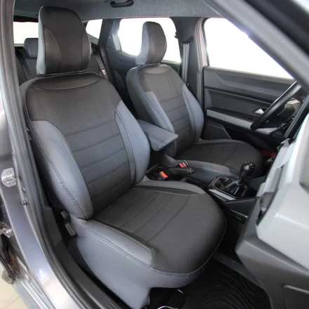 Чехлы на Renault Duster III (Рено Дастер 3) из экокожи и ткани ECl2020
