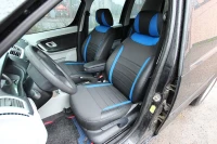 Чехлы на Skoda Roomster (Шкода Румстер) из экокожи и ткани ECl2020
