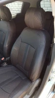 Чехлы на Chevrolet Spark M300 (Шевроле Спарк) из экокожи и ткани Comfort Plus 3