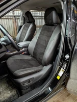 Чехлы на Toyota Highlander IV (Тойота Хайлендер 4) из экокожи и антары AM Titan-S