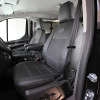 Чехлы на Ford Tourneo Custom I LWB 1+1 из экокожи и ткани ECl