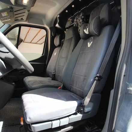 Чехлы на Renault Master 1+2 (Рено Мастер) из экокожи и антары Antara