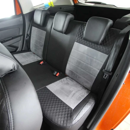 Чехлы на Renault Duster II из экокожи и ткани VE2020