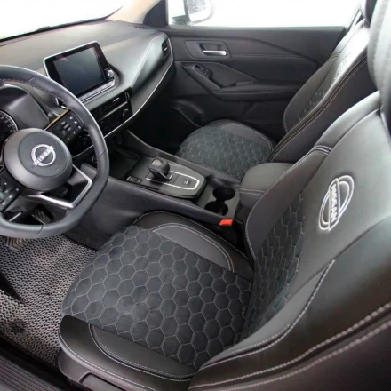 Чехлы на Nissan Qashqai III (Ниссан Кашкай 3) из экокожи и антары Vip Elite