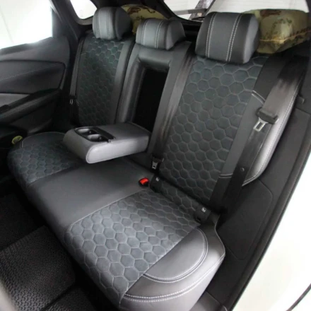 Чехлы на Nissan Qashqai III (Ниссан Кашкай 3) из экокожи и антары Vip Elite