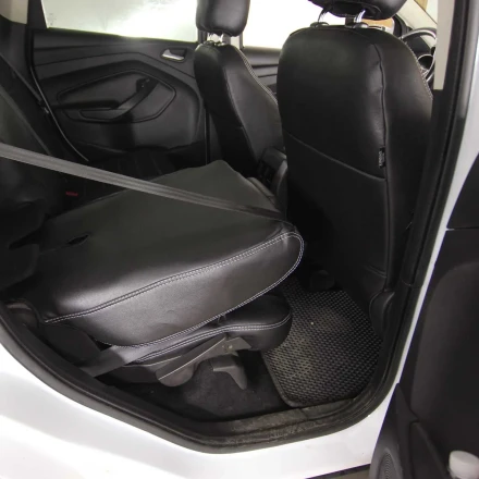 Чехлы на Ford Kuga II (Форд Куга 2) из экокожи и польской алькантары ELA2020P черные