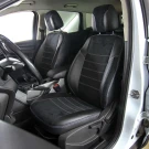 Чехлы на Ford Kuga II (Форд Куга 2) из экокожи и польской алькантары ELA2020P черные