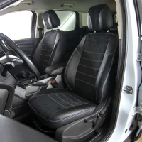 Чехлы на Ford Kuga II (Форд Куга 2) из экокожи и польской алькантары ELA2020P черные