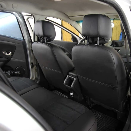 Чехлы на Renault Megane III из экокожи и антары Antara