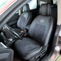 Чехлы на Nissan Qashqai+2 J10 (Ниссан Кашкай +2) из экокожи и антары VE