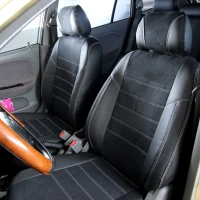 Чехлы на KIA Rio I (КИА Рио 1) из экокожи и антары ELA2020P