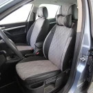 Чехлы на Skoda Octavia A5 из экокожи и антары ELA2020 (R) черно-серые