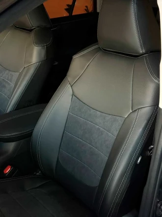 Чехлы на Toyota RAV4 CA50 (Тойота РАВ4) из экокожи и польской алькантары Comfort Plus 3