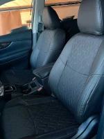 Чехлы на Nissan Rogue T32 (Ниссан Рог Т32) из экокожи и ткани с тиснением Sport 3