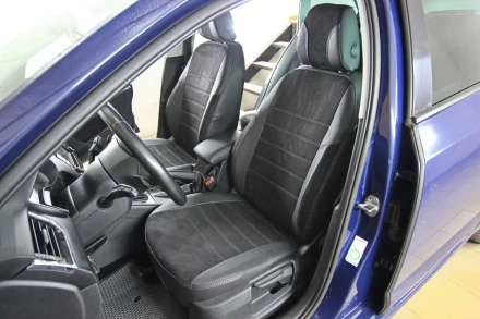 Чехлы на Skoda Octavia A7 из экокожи и антары Eco Lazer+Antara 2020 (P)