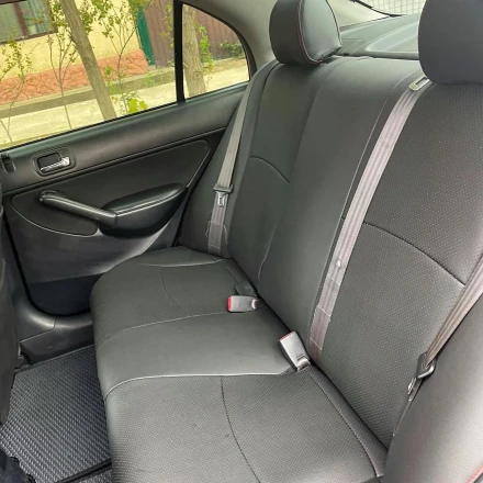 Чехлы на Honda Civic 7 (Хонда Цивик 7) из экокожи c перфорацией черные