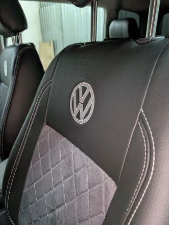 Чехлы на VW Touran I (Вольксваген Туран 1) из экокожи и польской алькантары (антары) VPA