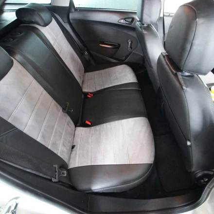 Чехлы на Opel Astra J из экокожи и антары ELA2020P