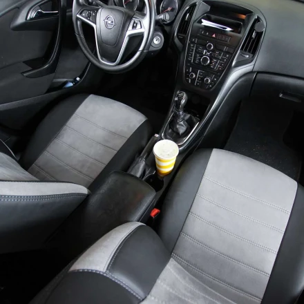 Чехлы на Opel Astra J из экокожи и антары ELA2020P
