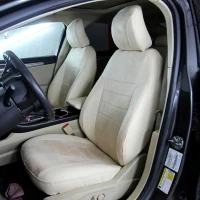 Чехлы на Ford Fusion USA из экокожи и антары ELA2020P бежевые