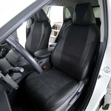 Чехлы на Toyota RAV4 XA50 (Тайота РАВ4) из экокожи и антары Eco Lazer+Antara 2020 (P)