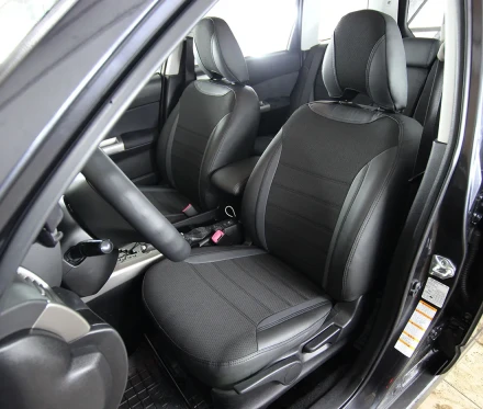 Чехлы на Subaru Forester из экокожи и ткани Eco Classic 2020