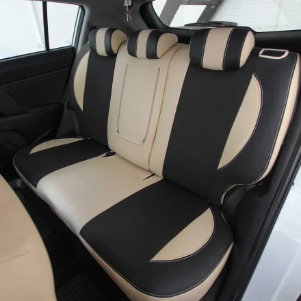 Чехлы на KIA Sportage III SL (КИА Спортедж 3) из экокожи и гобелена VE