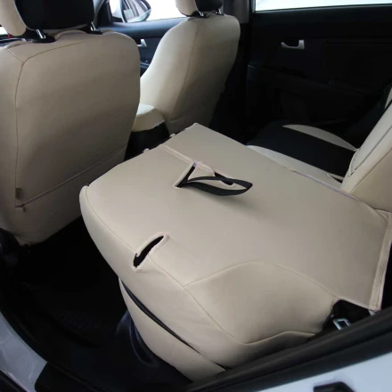 Чехлы на KIA Sportage III SL (КИА Спортедж 3) из экокожи и гобелена VE