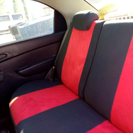 Чехлы на Chevrolet Aveo T250 (Шевроле Авео Т250) из велюра и антары с прошивкой ромб