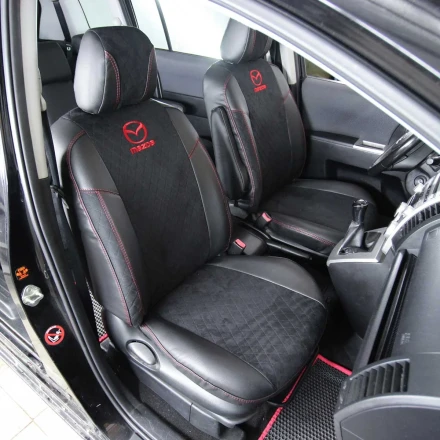 Чехлы на Mazda 5 CR (Мазда 5) из экокожи и антары ELA2020R