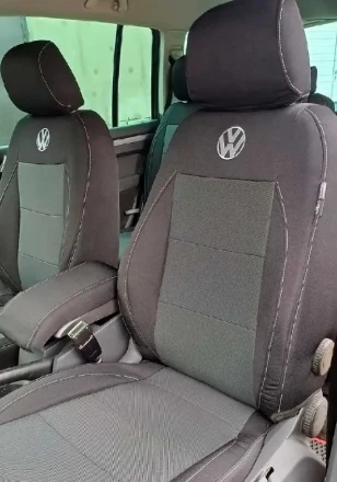 Чехлы на Volkswagen Touran II из гобелена черные