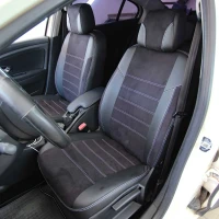 Чехлы на Renault Fluence из экокожи и антары ELA2020P чорні