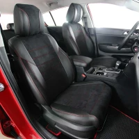 Чехлы на Kia Sportage IV QL из экокожи и антары ELA2020P черные