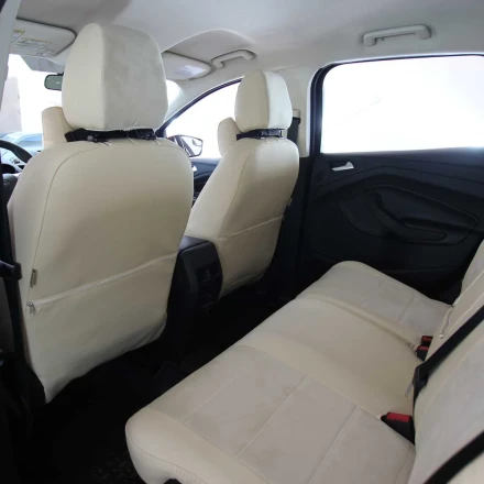 Чехлы на Ford Escape III (Форд Эскейп 3) из экокожи и антары Antara бежевые