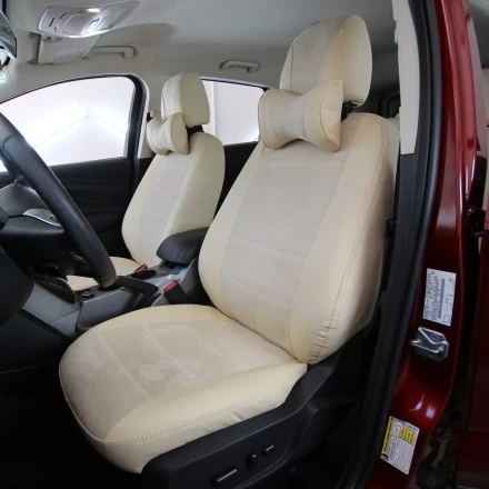 Чехлы на Ford Escape III (Форд Эскейп 3) из экокожи и антары Antara бежевые