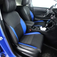 Чехлы на KIA Sportage IV QL из экокожи и ткани VE2020