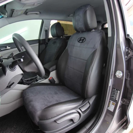 Чехлы на Hyundai Tucson III (Хюндай Тюксон 3) из экокожи и антары Antara