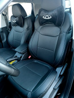 Авточехлы на Chery Tiggo 7 из экокожи с перфорацией