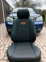 Чехлы на Chevrolet Lacetti из экокожи и тисненого гобелена