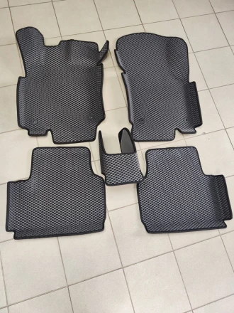 3D EVA коврики на Skoda Octavia A7 (Шкода Октавия А7) с бортами до 5 см серые