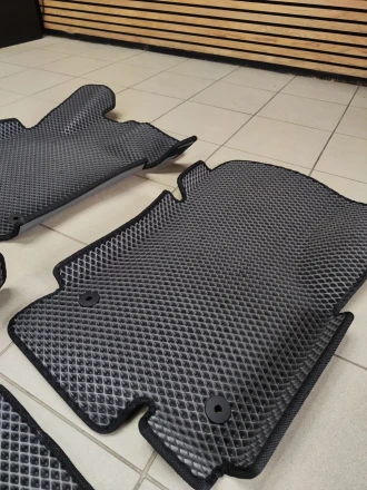 3D EVA коврики на Skoda Octavia A7 (Шкода Октавия А7) с бортами до 5 см серые