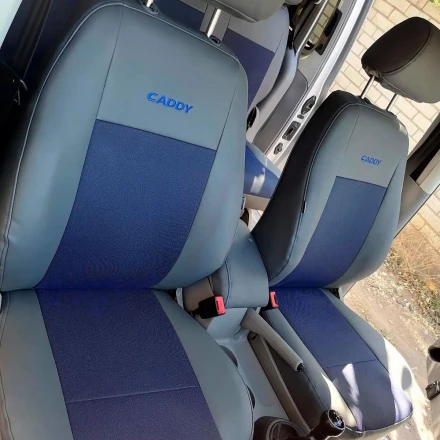 Чехлы на Volkswagen Caddy из экокожи и гобелена