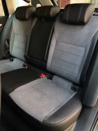 Чехлы на Skoda Octavia A7 из экокожи и итальянской алькантары Sport 3